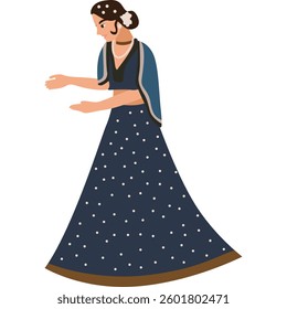 Illustration of a Woman in Traditional Dress 