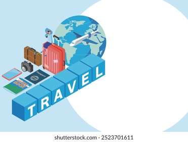 Illustration of a woman traveling