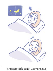 Illustration of a woman unable to sleep well