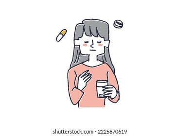  Illustration of a woman undergoing drug treatment
