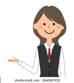 It is an illustration of a woman in uniform.