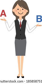 It is an illustration of a woman in uniform to compare.