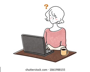 Illustration of a woman using a personal computer