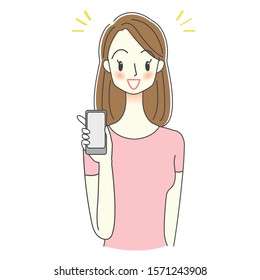illustration of woman using smartphone