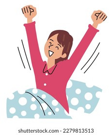 Illustration of a woman waking up