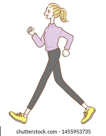 Illustration of a woman walking