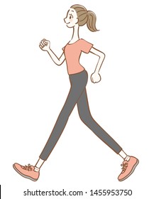 Illustration Woman Walking Stock Vector (Royalty Free) 1455953750 ...