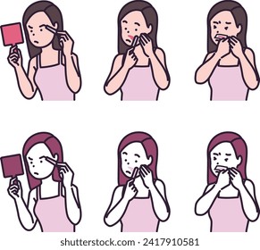 illustration of a woman waxing facial hair