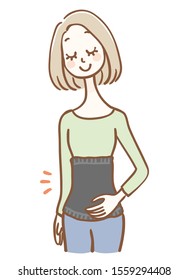 Illustration of a Woman Wearing a belly band svg