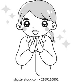 Illustration of a woman wearing a fluttering white coat