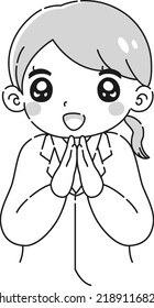 Illustration of a woman wearing a fluttering white coat