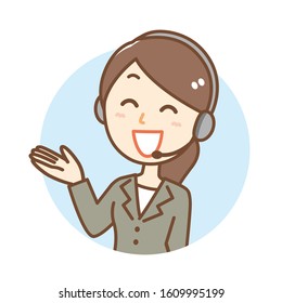 Illustration of a woman wearing a headset