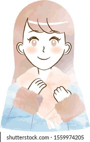 Illustration of a woman wearing a scarf