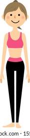 Illustration of a woman wearing sportswear.
