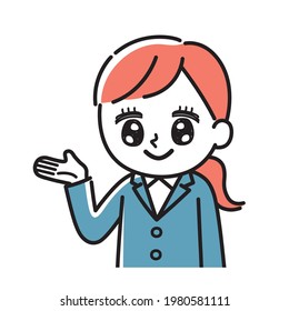 Illustration of a woman wearing a suit (introduction)