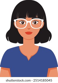 Illustration of a woman with white glasses