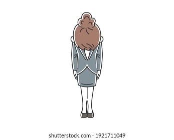 Illustration of a woman who apologizes.