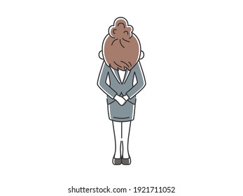 Illustration of a woman who apologizes.