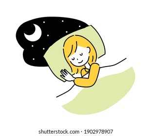 Illustration of a woman who can sleep well.