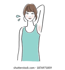 Illustration of a woman who cares about her armpits svg