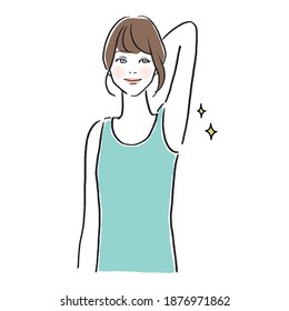 Illustration of a woman who cares about her armpits svg
