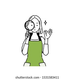 Illustration of a woman who checks.