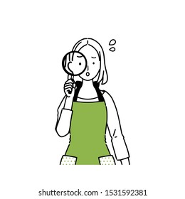 Illustration of a woman who checks.