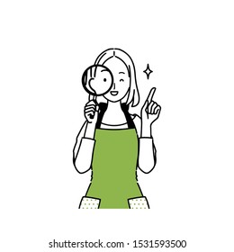 Illustration of a woman who checks.