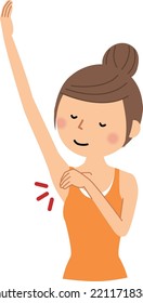 It is an illustration of a woman who does a lymphatic massage.