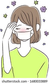 
Illustration of a woman who got a cold