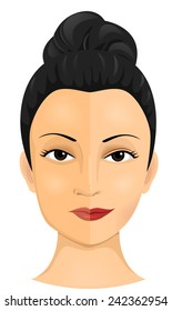 Illustration of a Woman Who Had Undergone Several Cosmetic Procedures