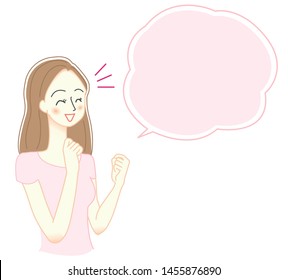 illustration of woman who is happy