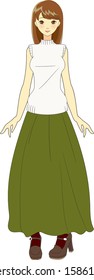 Illustration of a woman who painted the whole body