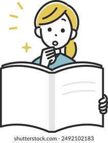 Illustration of a woman who studied and discovered