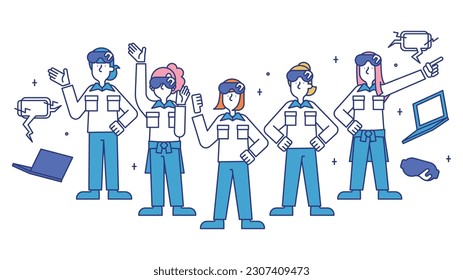 It is an illustration of a woman who works as an AR engineer.