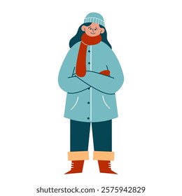 Illustration Of Woman In Winter Outfit