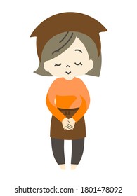 Illustration of a Woman Working in a Tavern Uniform