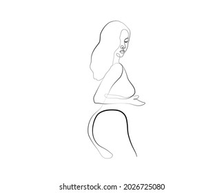 The illustration of a woman's body is suitable for your wall decoration and you can edit it as you like. Simple continuous line