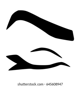 Illustration with woman's close eye and eyebrow. Makeup Look. Tattoo design. 
