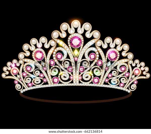 Illustration Womans Crown Tiara Glittering Precious Stock Vector ...