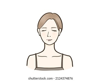 Illustration of a woman's expression as she falls asleep
