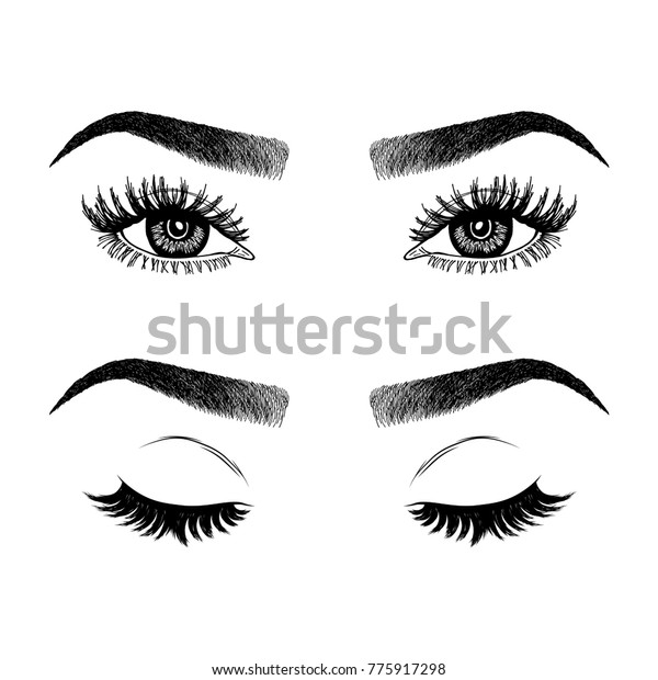 Illustration Womans Eyes Eyelashes Eyebrows Makeup 스톡 벡터로열티 프리 775917298 Shutterstock 9831