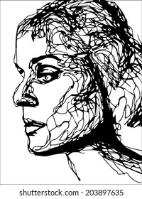 Illustration of woman's face