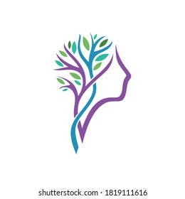 Illustration of a woman's face in conjunction with a tree. Logo for couseulling practice