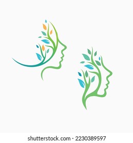 Illustration of a woman's face in conjunction with a tree. Logo for couseulling practice