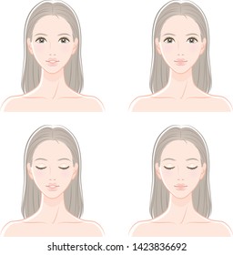 Illustration of a woman's face expression