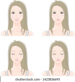 Illustration of a woman's face expression