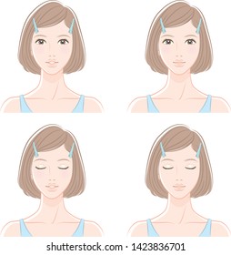 Illustration of a woman's face expression