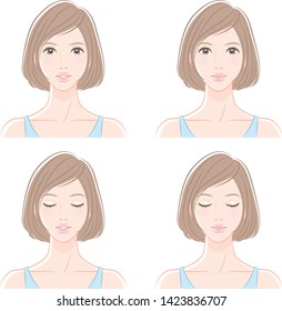 Illustration of a woman's face expression