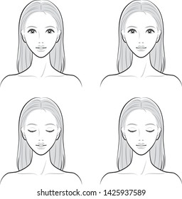 Illustration of a woman's face expression